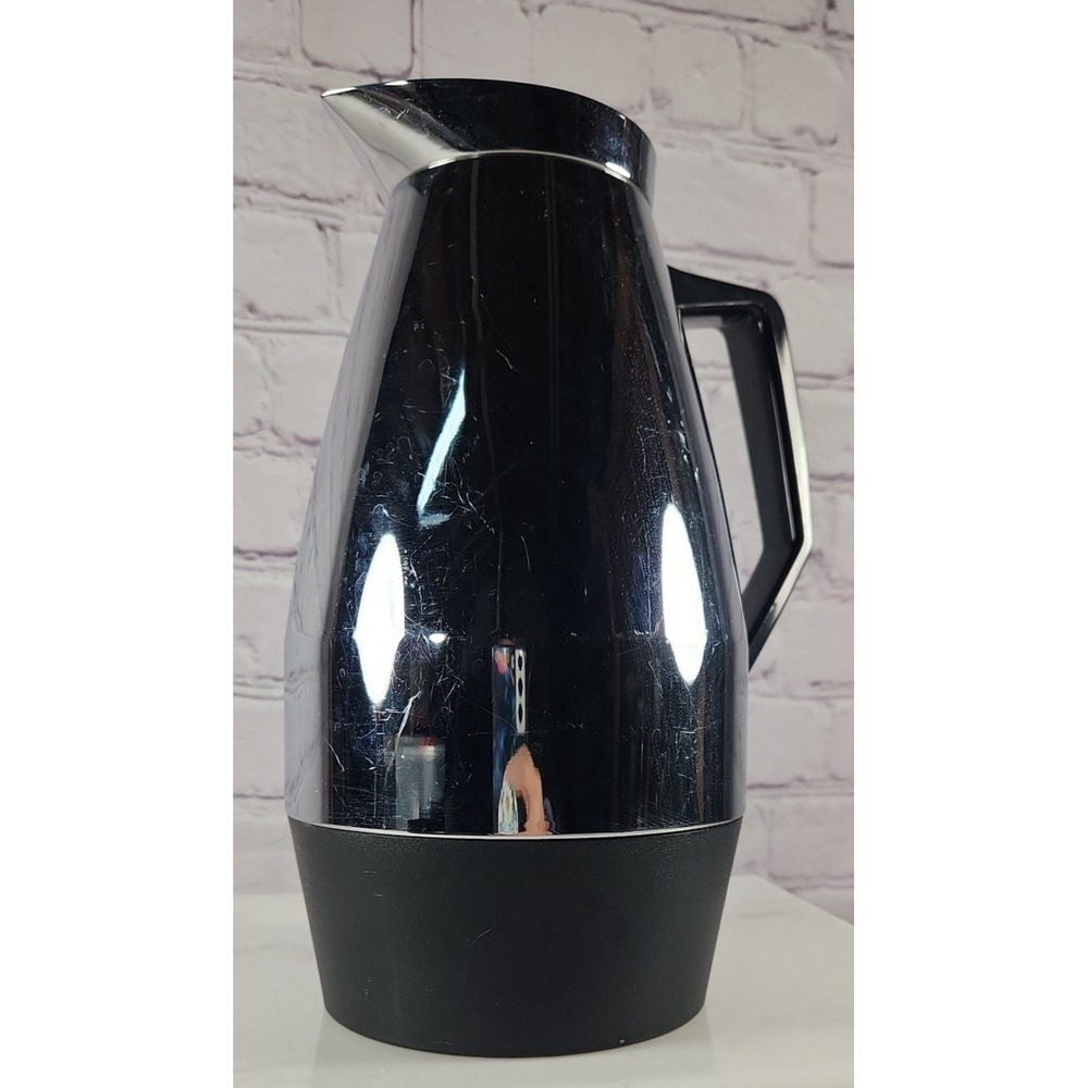 Chrome Glass Vacuum Carafe Pitcher Insulated Thermal Japan‎ Vintage Mid Century